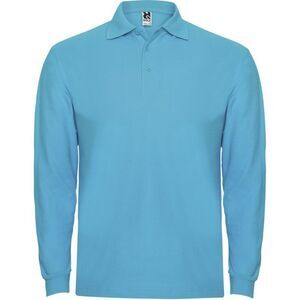 Roly Mens Estrella Long-Sleeved Polo Shirt / Turquoise